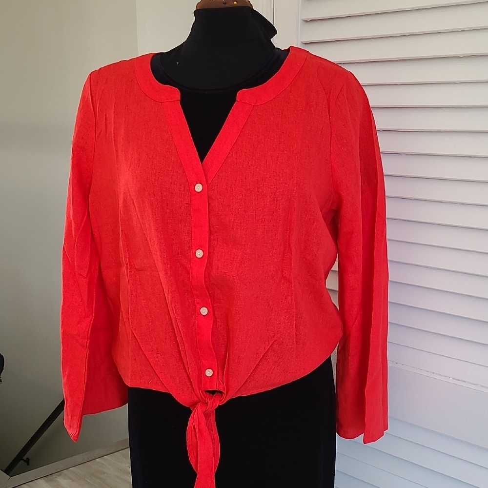 Studio Bright Red Button-Down Shirt